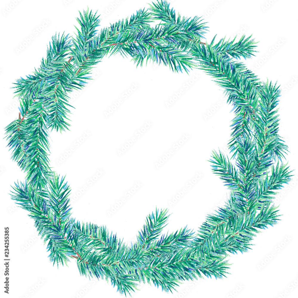 Christmas wreath, pine branches wreath