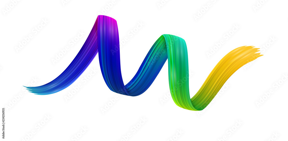 Colorful spiral brush stroke on white background. Colorful spiral brush stroke on white background.