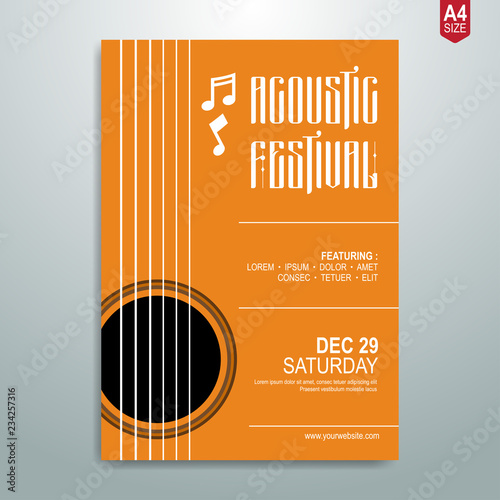 Minimalist Music poster, flyer, brochure template