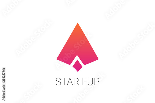 Start-up. Logotype. stylized rocket and the letter A. the concept