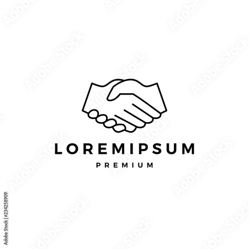 hand shake deal logo vector icon illustration