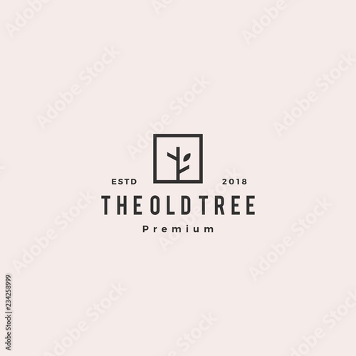 tree logo retro hipster vintage logo label