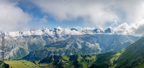 Panoramic view on beautiful Bernese Alps