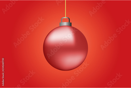 Bola de navidad roja sobre fondo rojo.