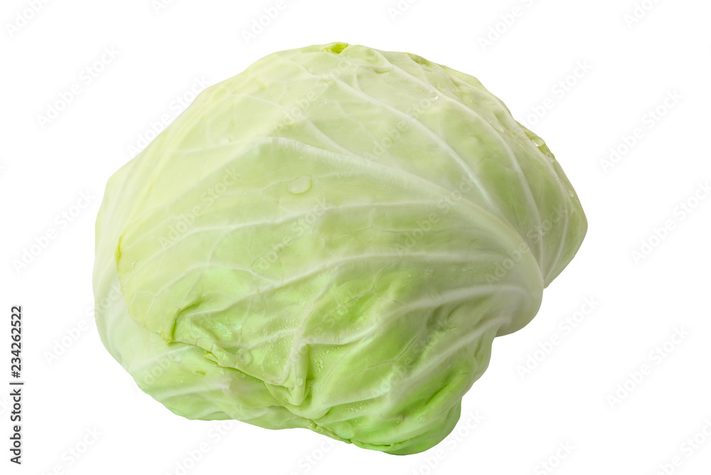 Green cabbage isolated on white background, clipping path included Green cabbage isolated on white background, clipping path included