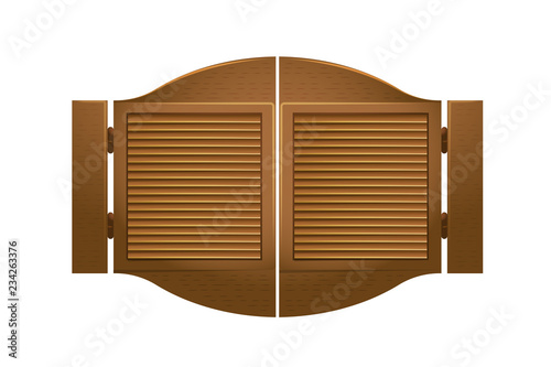 Wooden gate to saloon bar, in the wild west.