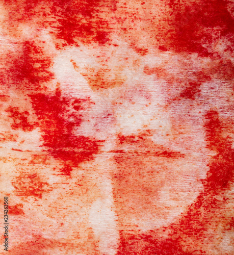 White napkin in red blood as background