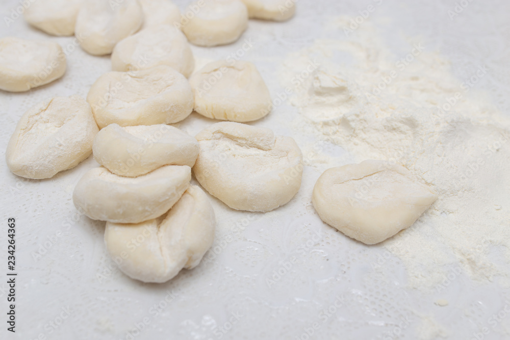 Cooking dough on the table at home Cooking dough on the table at home