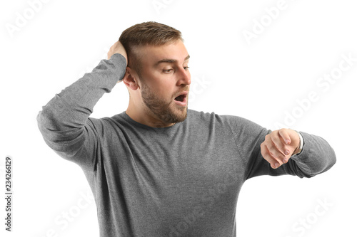 Emotional man looking at hi...