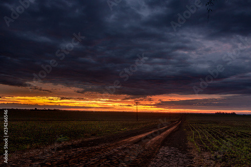 road sunset hdr
