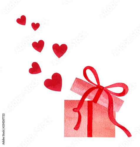 Happy Valentine's day watercolor vector illustration.