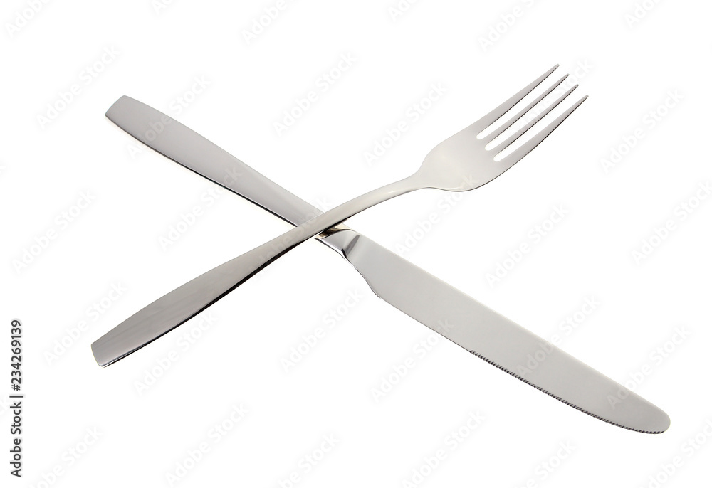 Knife and fork isolated on white background Knife and fork isolated on white background