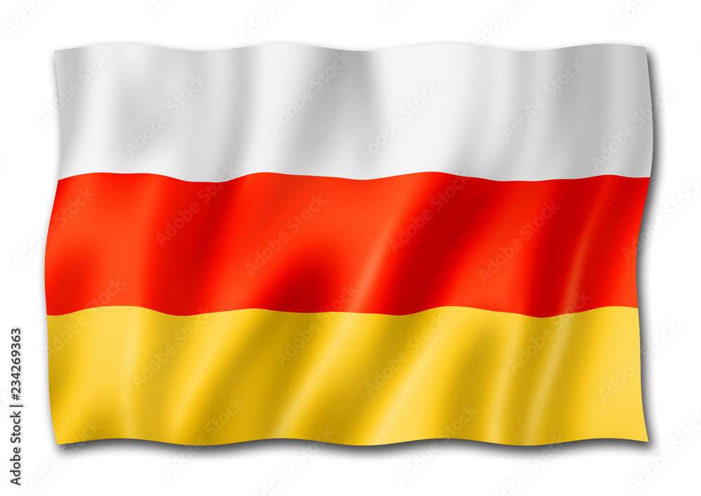 South Ossetia flag isolated on white South Ossetia flag isolated on white