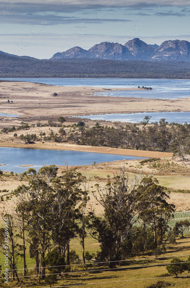 Landscape scenery in Tasmania Australia