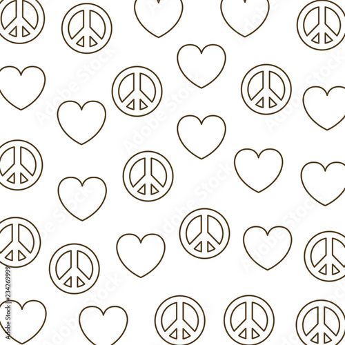 peace and love symbol pattern background isolated icon