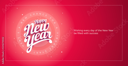 Happy New Year Vector custom 3d hand lettering typographic design