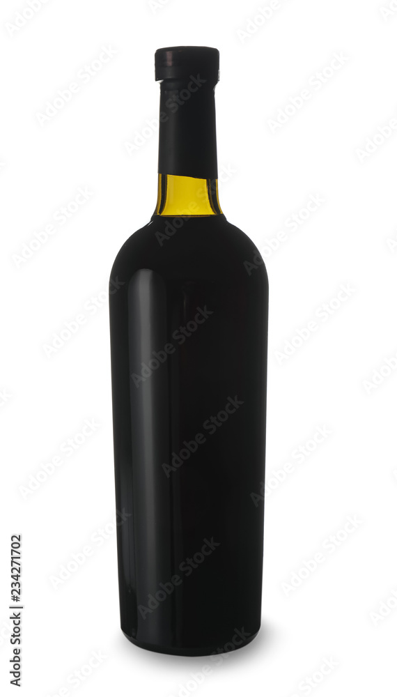 Bottle of tasty wine on white background Bottle of tasty wine on white background