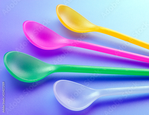 COLOURED SUNDAE SPOONS photo