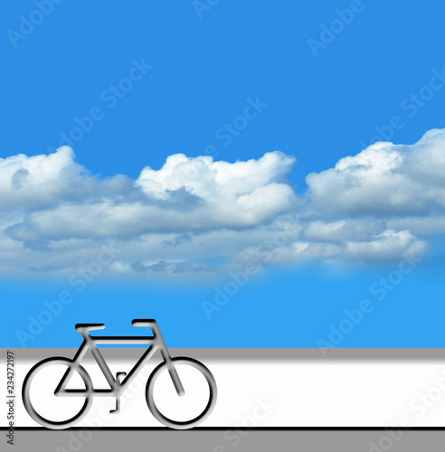 Bicicleta, cielo y nubes photo