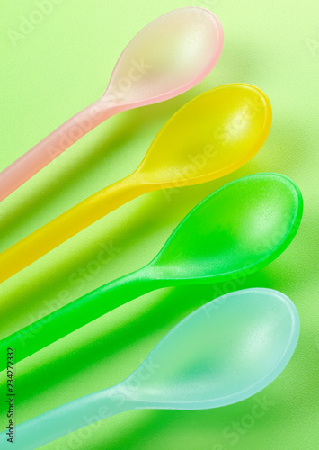 COLOURED SUNDAE SPOONS photo