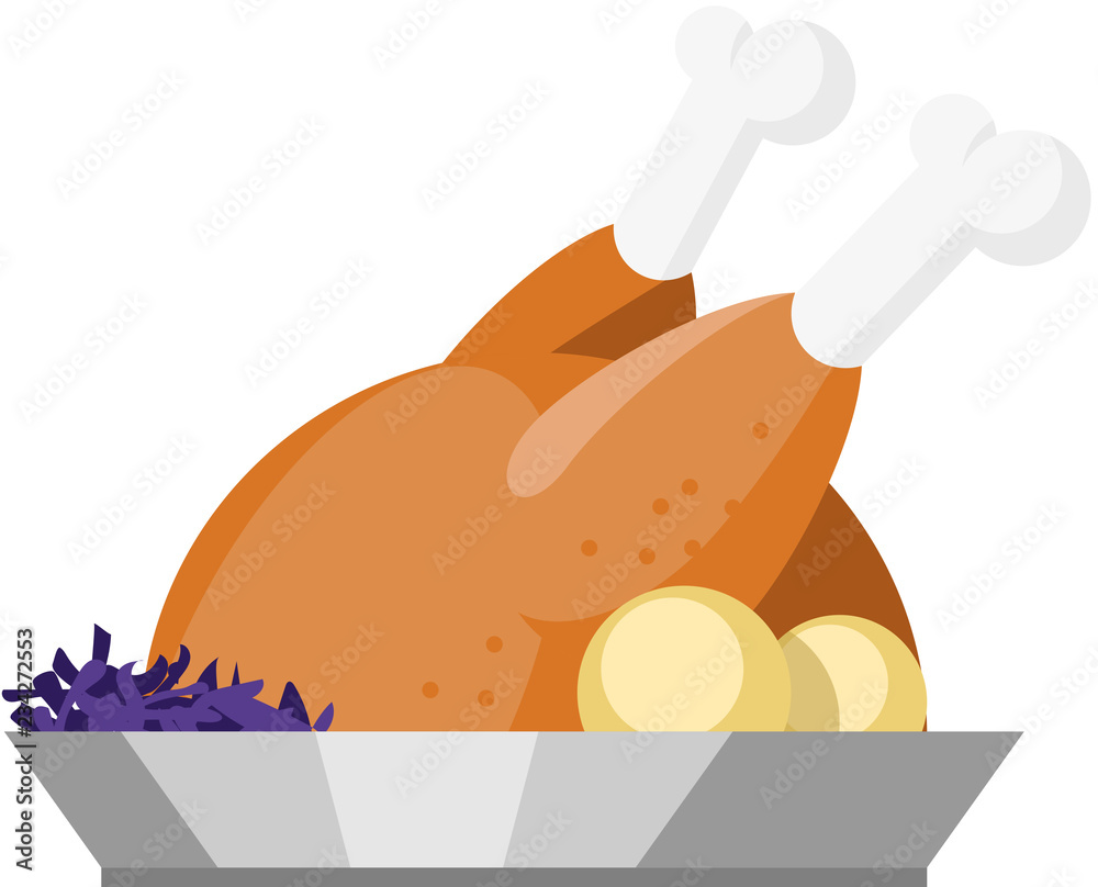 Icon Gänsebraten mit Rotkohl und Klößen Stock Vector | Adobe Stock