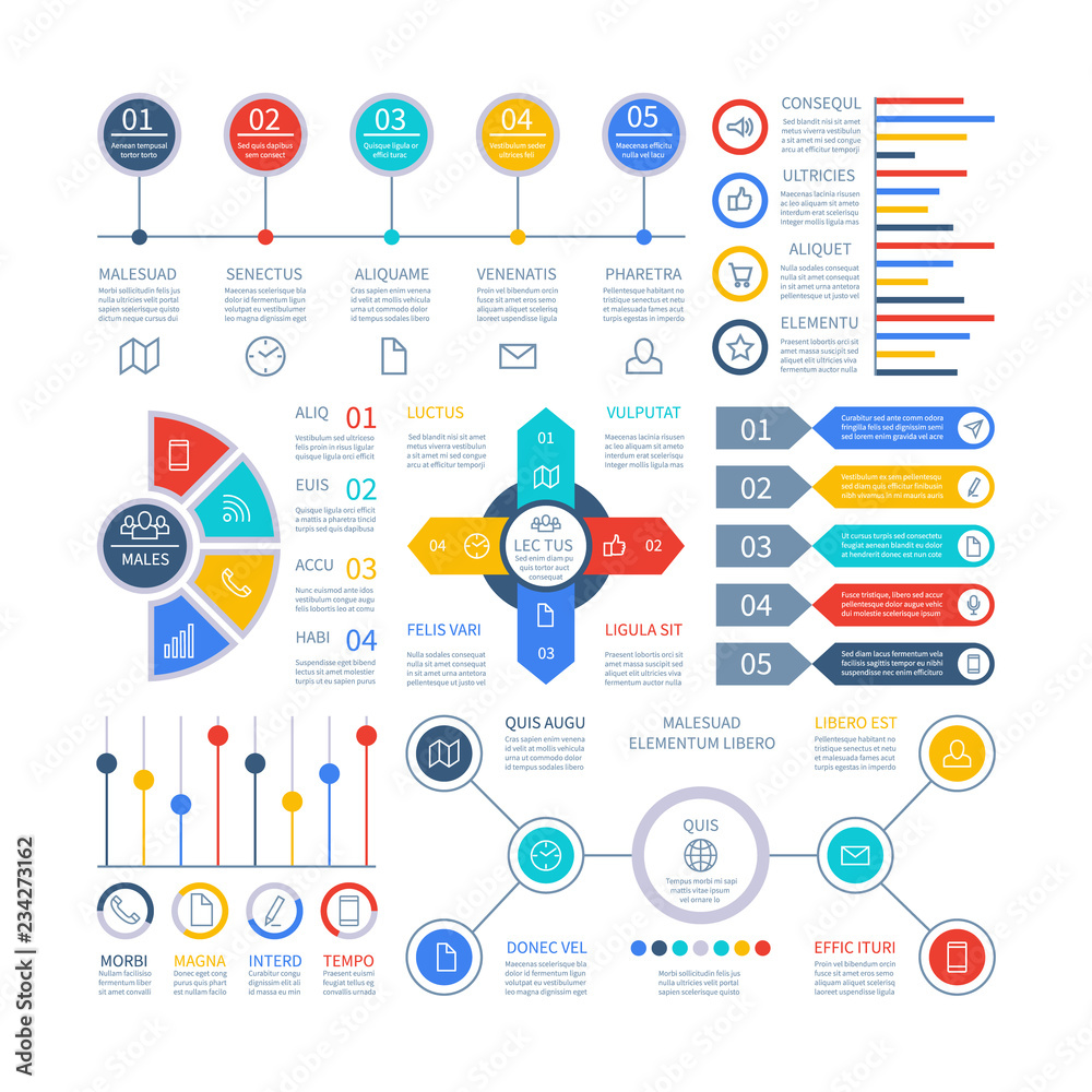 Infographics diagrams. Infochart elements, marketing chart and graphs, bar diagram. Option planning graph, strategy timeline vector set. Chart diagram and infographic connection illustration Infographics diagrams. Infochart elements, marketing chart and graphs, bar diagram. Option planning graph, strategy timeline vector set. Chart diagram and infographic connection illustration
