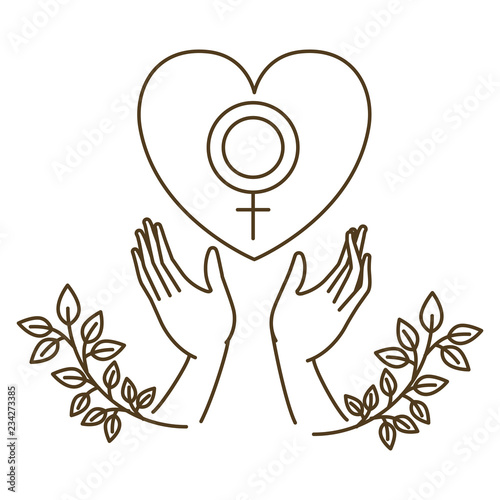 women symbol with hands avatar character