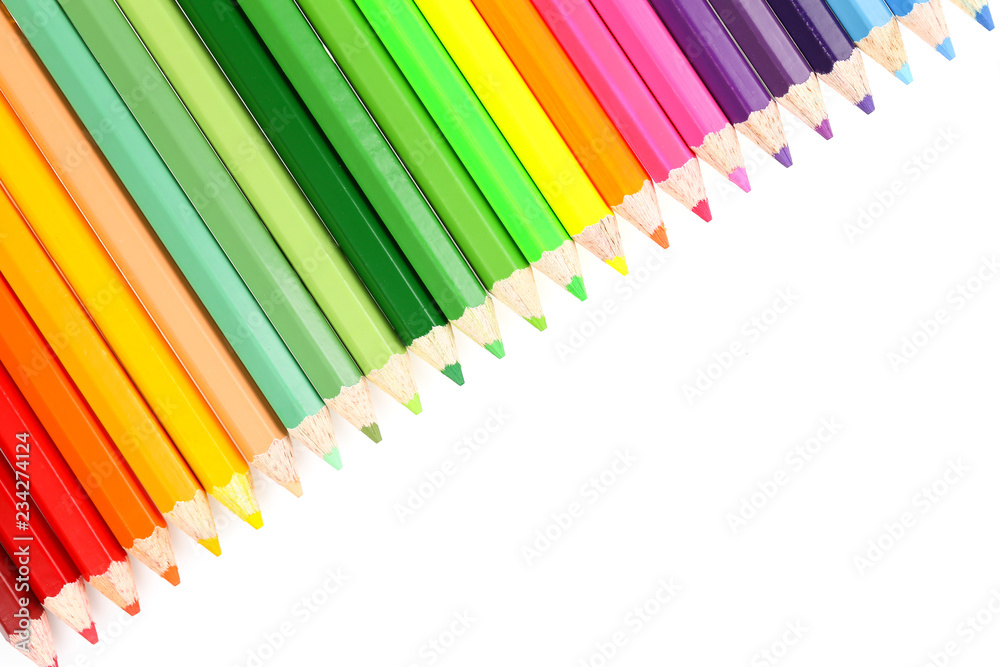 Color pencils isolate on white. Color pencils isolate on white.