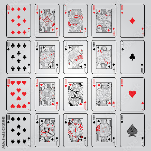 Illustration of playing cards. Quality image, classic design.