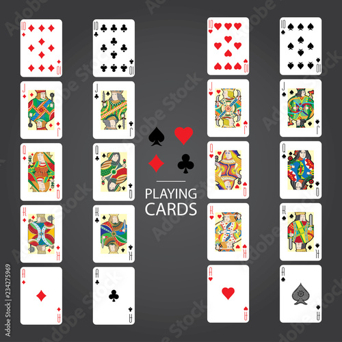 Illustration of playing cards. Quality image, classic design.
