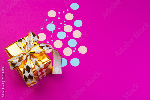 gift box on color background top view © fotofabrika