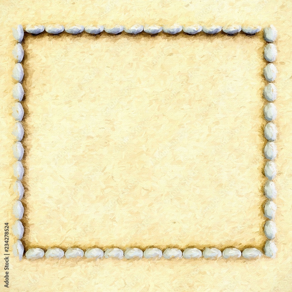 3d rendering of stone frame on floor - impasto style 3d rendering of stone frame on floor - impasto style