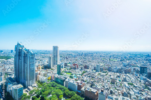 Canvas Print skyline aerial view of shinjuku in Tokyo, Japan