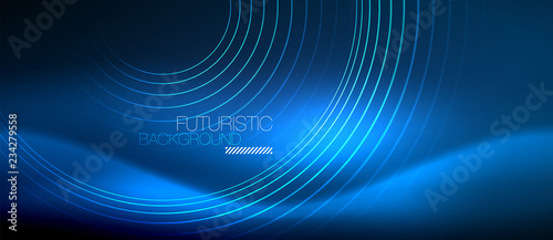 Neon glowing circles background