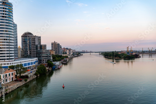 Beautiful view of Rostov-on-Don and Don river photo