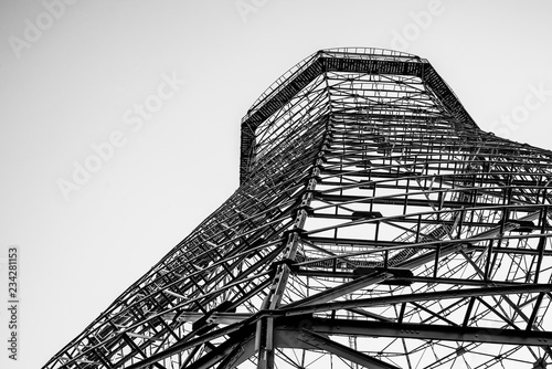 Old framework of a cooling tower