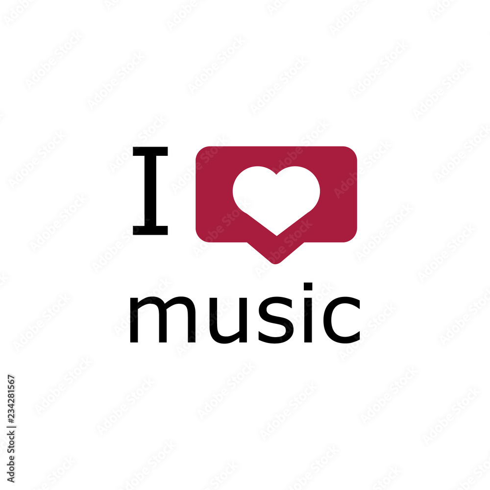 Vector trendy flat style music store logo. Headphones and heart logotype vector Vector trendy flat style music store logo. Headphones and heart logotype vector