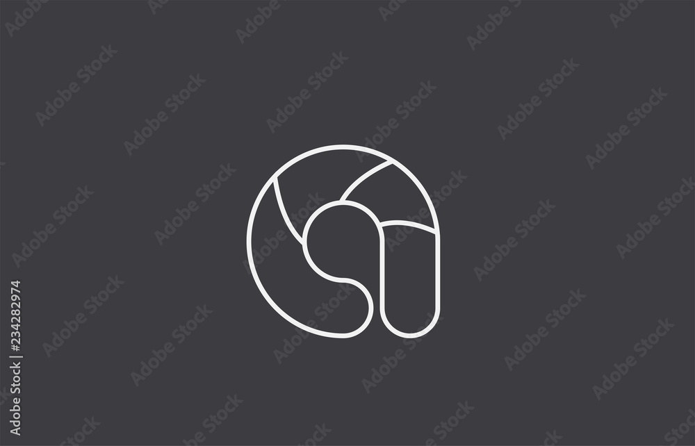 alphabet letter a black white logo company icon design