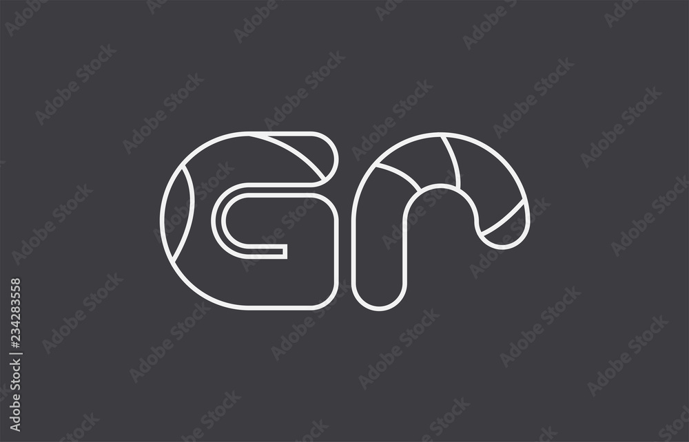 alphabet letter gr g r combination black white logo company icon design alphabet letter gr g r combination black white logo company icon design