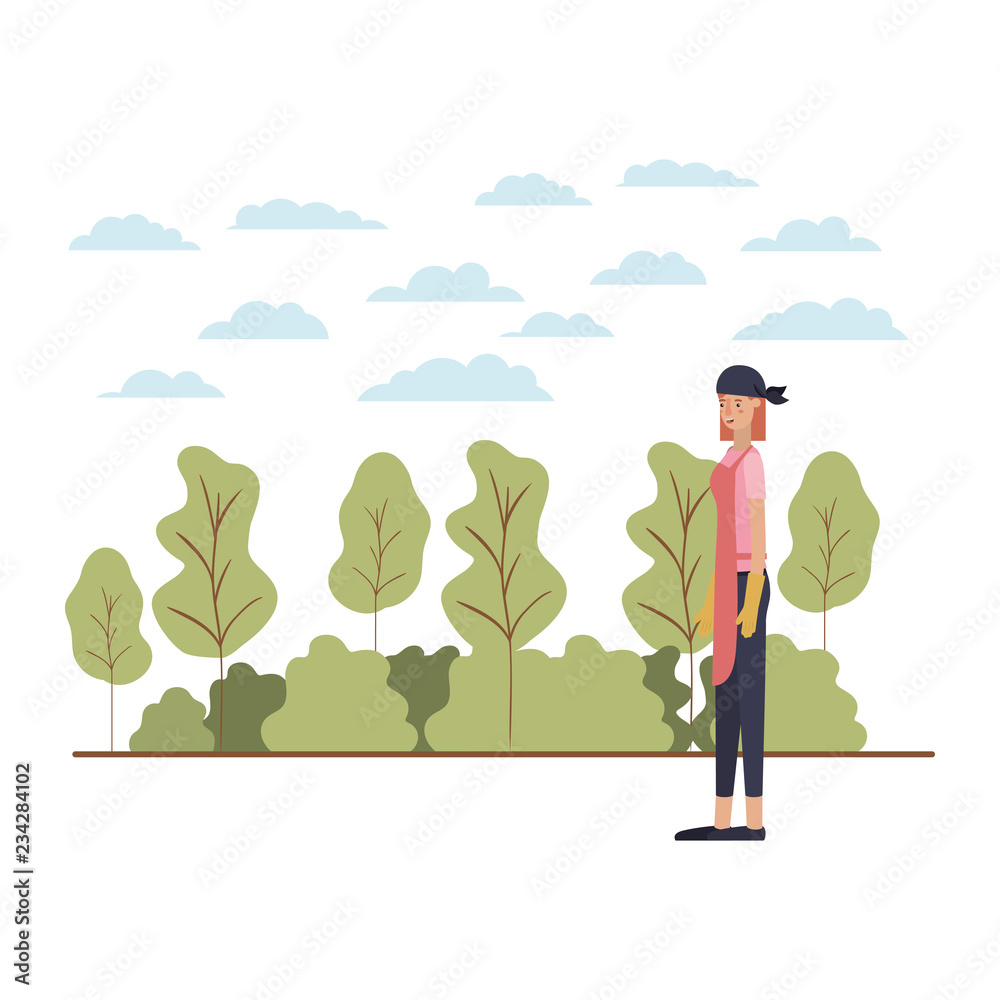 young woman in the landscape avatar character young woman in the landscape avatar character