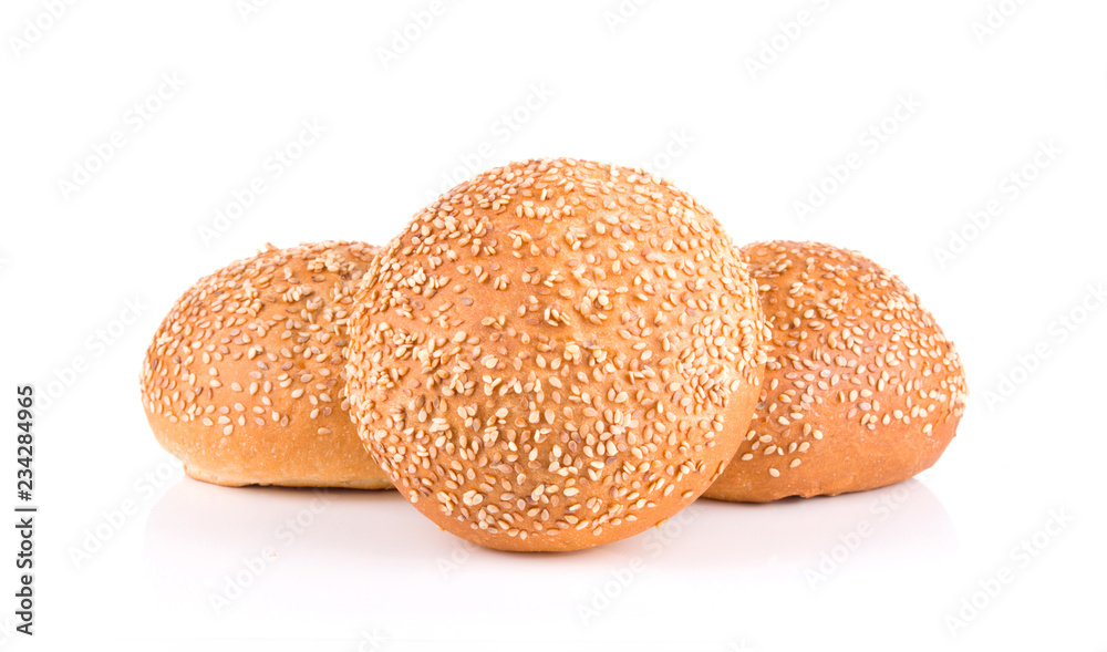 group of sandwich bun with sesame seeds isolated on white background group of sandwich bun with sesame seeds isolated on white background