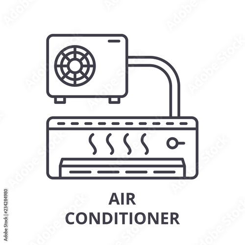 Air conditioner line icon concept. Air conditioner vector linear illustration, sign, symbol