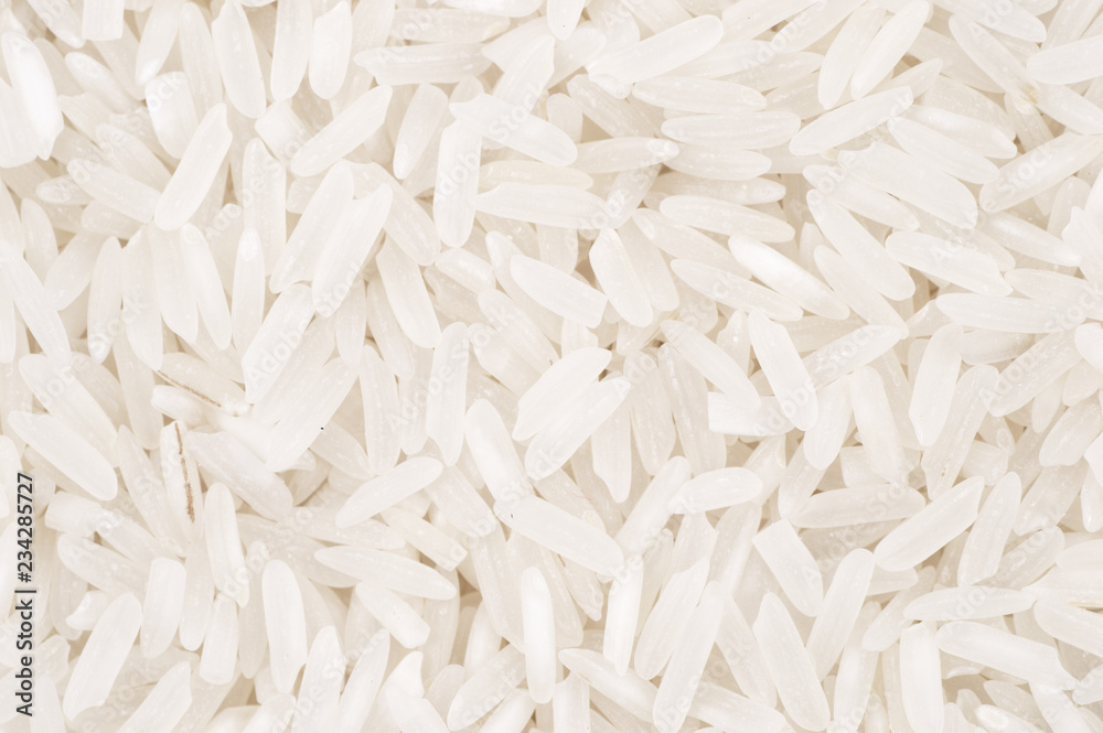 Uncooked white Rice Texture background close up