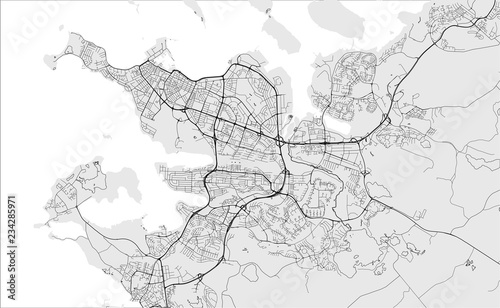 map of the city of Reykjavik, Capital Region, Iceland