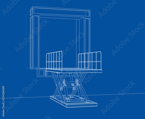 Dock leveler concept. Vector