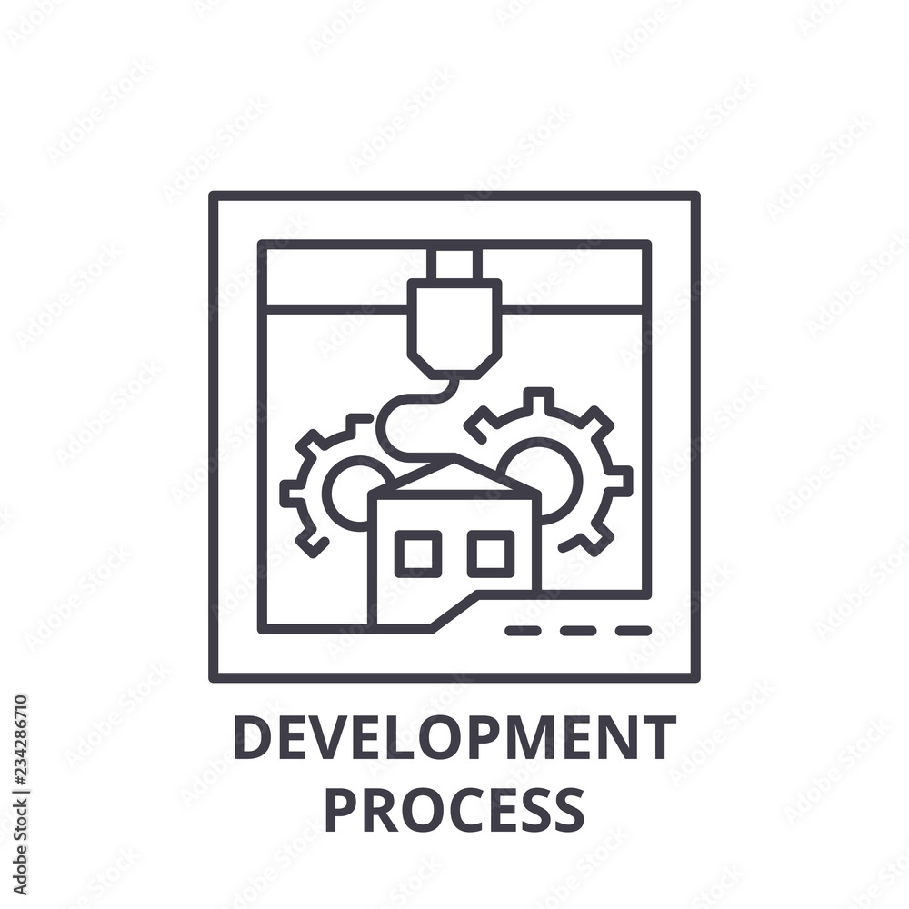 Development process line icon concept. Development process vector ...