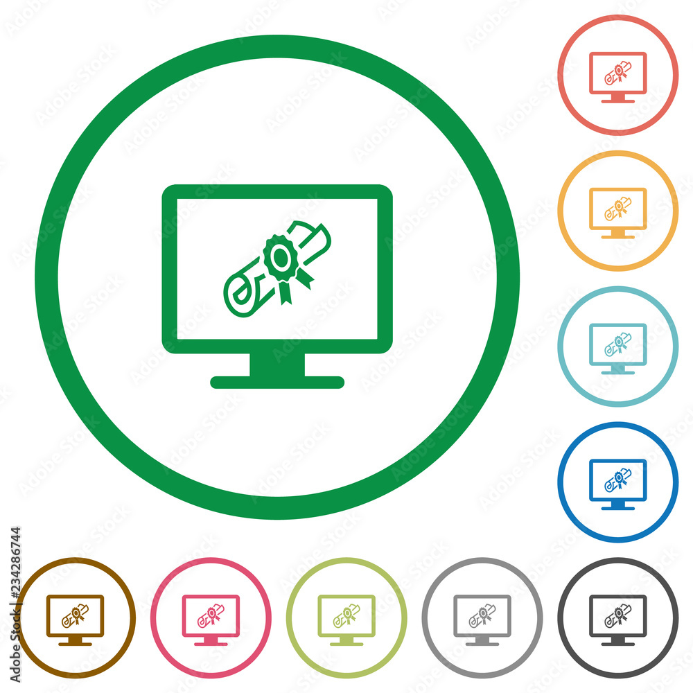 Webinar on monitor flat icons with outlines Webinar on monitor flat icons with outlines
