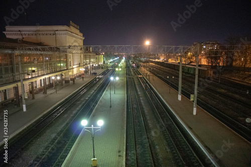 railway station at night