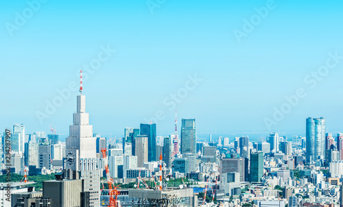 skyline aerial view of shinjuku in Tokyo  Japan