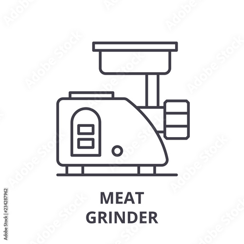 Meat grinder line icon concept. Meat grinder vector linear illustration, sign, symbol